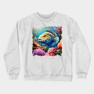 Colorful Grouper fish t-shirt Crewneck Sweatshirt